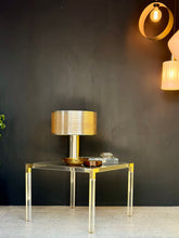 Load image into Gallery viewer, Lucite Brass & Glass Medium Side Table