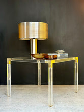 Load image into Gallery viewer, Lucite Brass & Glass Medium Side Table