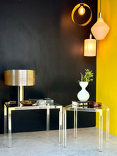 Load image into Gallery viewer, Lucite Brass & Glass Side Table