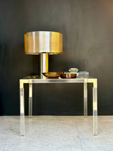 Load image into Gallery viewer, Lucite Brass & Glass Medium Side Table
