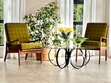 Load image into Gallery viewer, Circular Black & Glass Top Coffee Table