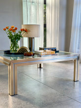Load image into Gallery viewer, Mid-Century Brass /Chrome Coffee Table With Glass Top