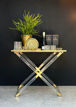 Load image into Gallery viewer, Lucite & Brass Serving / Bar Table