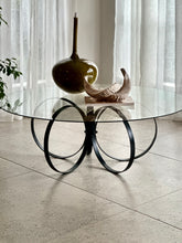 Load image into Gallery viewer, Circular Black & Glass Top Coffee Table