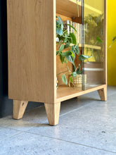 Load image into Gallery viewer, Solid Oak Bookshelf with Glass Doors