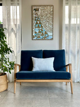 Load image into Gallery viewer, Vintage Oak Two-Seater Couch