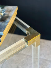 Load image into Gallery viewer, Lucite Brass & Glass Medium Side Table