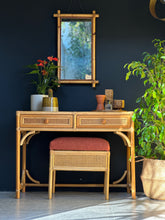 Load image into Gallery viewer, Vintage Cane Dresser with Stool