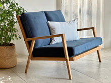 Load image into Gallery viewer, Vintage Oak Two-Seater Couch