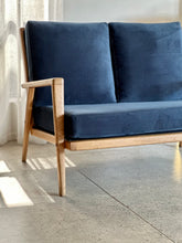 Load image into Gallery viewer, Vintage Oak Two-Seater Couch