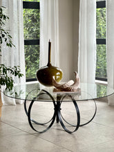 Load image into Gallery viewer, Circular Black & Glass Top Coffee Table