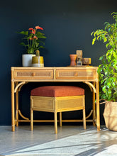 Load image into Gallery viewer, Vintage Cane Dresser with Stool