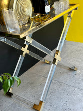 Load image into Gallery viewer, Lucite & Brass Serving / Bar Table