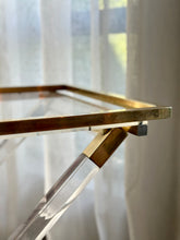 Load image into Gallery viewer, Lucite & Brass Serving / Bar Table