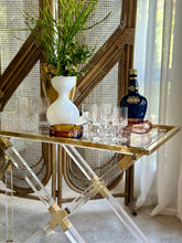 Load image into Gallery viewer, Lucite & Brass Serving / Bar Table