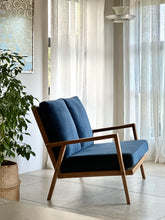 Load image into Gallery viewer, Vintage Oak Two-Seater Couch