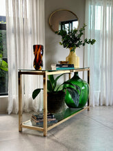 Load image into Gallery viewer, Brass & Glass Console