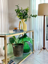 Load image into Gallery viewer, Brass & Glass Console