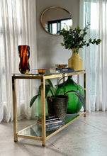 Load image into Gallery viewer, Brass & Glass Console