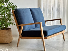 Load image into Gallery viewer, Vintage Oak Two-Seater Couch