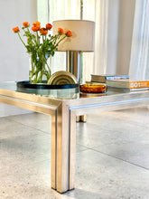 Load image into Gallery viewer, Mid-Century Brass /Chrome Coffee Table With Glass Top