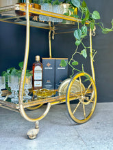 Load image into Gallery viewer, Vintage Brass Drinks Cart
