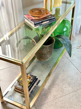 Load image into Gallery viewer, Brass & Glass Console