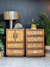 Load image into Gallery viewer, Pair of Bohemian Style Bamboo Pedestals