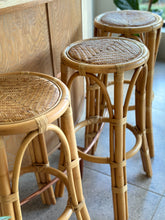 Load image into Gallery viewer, Set Of Vintage Cane Bar Chairs