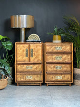 Load image into Gallery viewer, Pair of Bohemian Style Bamboo Pedestals
