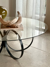 Load image into Gallery viewer, Circular Black & Glass Top Coffee Table