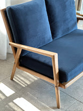 Load image into Gallery viewer, Vintage Oak Two-Seater Couch