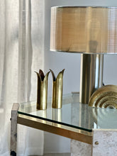 Load image into Gallery viewer, Brass, Glass & Travertine Mid-Century Coffee / Side Table