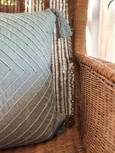 Load image into Gallery viewer, Vintage Rattan Semi- Wingback Chair with Attached Magazine Holder