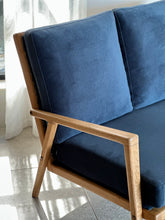 Load image into Gallery viewer, Vintage Oak Two-Seater Couch