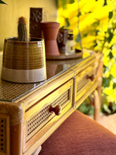 Load image into Gallery viewer, Vintage Cane Dresser with Stool