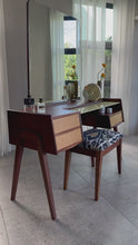 Load and play video in Gallery viewer, Mid-Century Dresser With Stool
