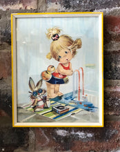 Load image into Gallery viewer, Framed girl and bunny print