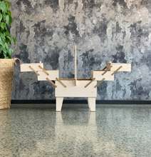 Load image into Gallery viewer, Retro wooden sewing/ hobby basket