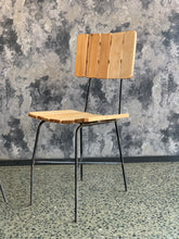 Load image into Gallery viewer, Mid-Century Slatted wood & Steel Chair