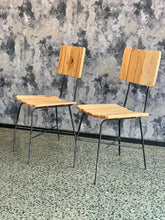 Load image into Gallery viewer, Mid-Century Slatted wood & Steel Chair