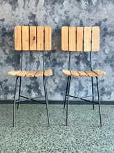 Load image into Gallery viewer, Mid-Century Slatted wood & Steel Chair