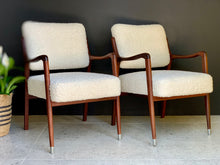 Load image into Gallery viewer, Mid-Century Pair Of Mahogany Armchairs
