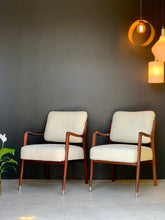 Load image into Gallery viewer, Mid-Century Pair Of Mahogany Armchairs