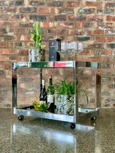 Load image into Gallery viewer, Chrome & Glass Drinks Trolley