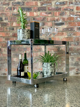 Load image into Gallery viewer, Chrome & Glass Drinks Trolley