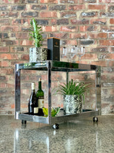 Load image into Gallery viewer, Chrome & Glass Drinks Trolley