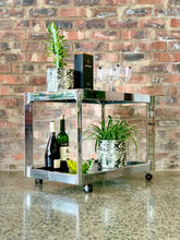 Load image into Gallery viewer, Chrome & Glass Drinks Trolley