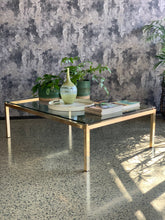 Load image into Gallery viewer, Rectangle brass & glass coffee table