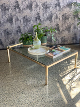Load image into Gallery viewer, Rectangle brass & glass coffee table